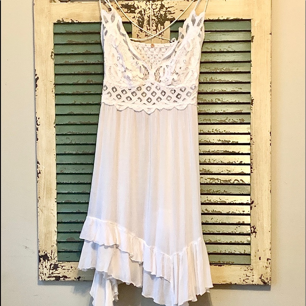 White Lace Trim Sleep Chemise - Women's Intimates